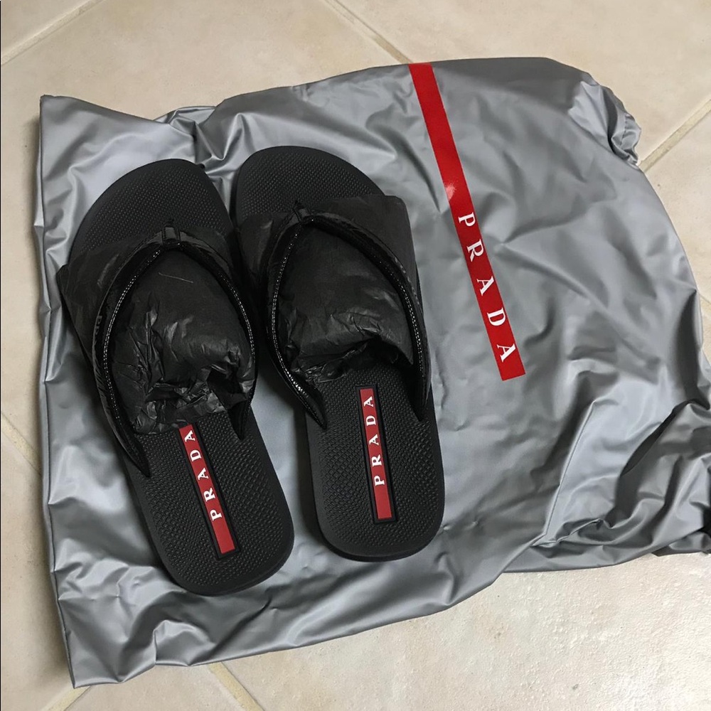Prada Flip Flops Black
